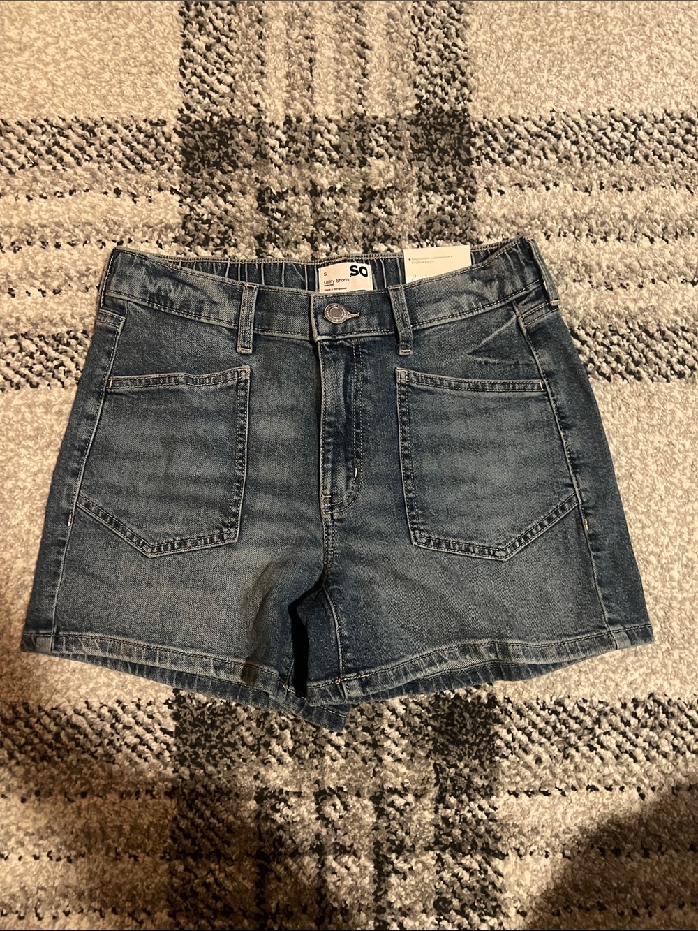 NWT denim utility 4 inch inseam shorts